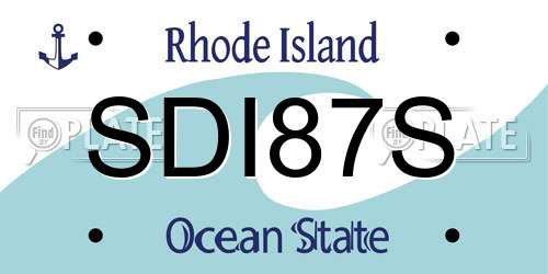 SDI87S Rhode Island License Plate