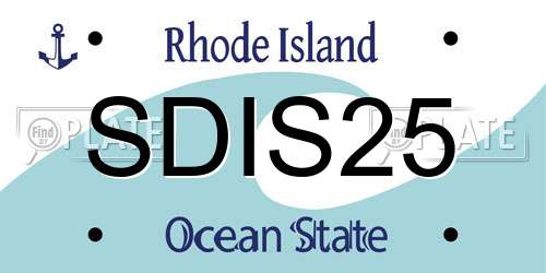 SDIS25 Rhode Island License Plate