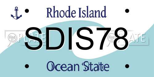 SDIS78 Rhode Island License Plate