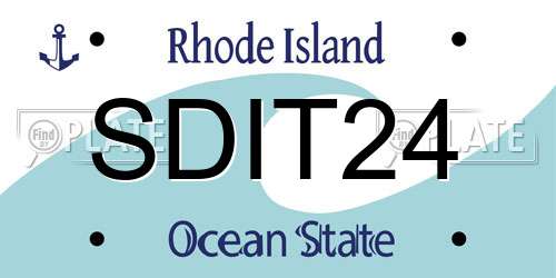 SDIT24 Rhode Island License Plate