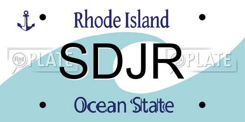 SDJR Rhode Island License Plate