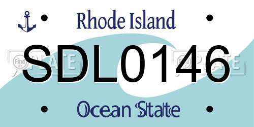 SDL0146 Rhode Island License Plate