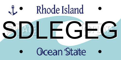 SDLEGEG Rhode Island License Plate