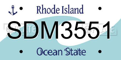 SDM3551 Rhode Island License Plate