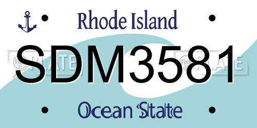 SDM3581 Rhode Island License Plate