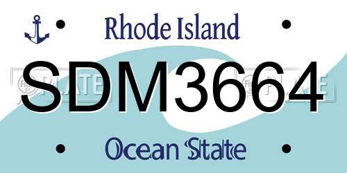 SDM3664 Rhode Island License Plate