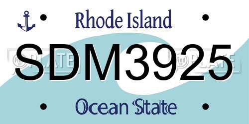 SDM3925 Rhode Island License Plate