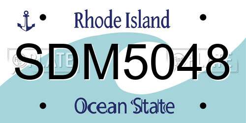 SDM5048 Rhode Island License Plate