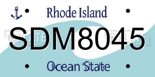 SDM8045 Rhode Island License Plate
