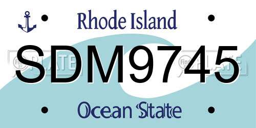 SDM9745 Rhode Island License Plate