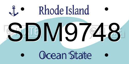 SDM9748 Rhode Island License Plate