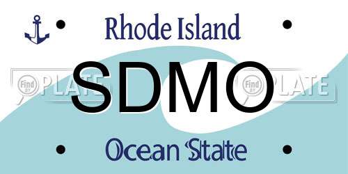 SDMO Rhode Island License Plate