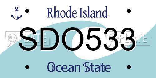 SDO533 Rhode Island License Plate