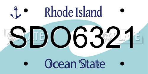SDO6321 Rhode Island License Plate