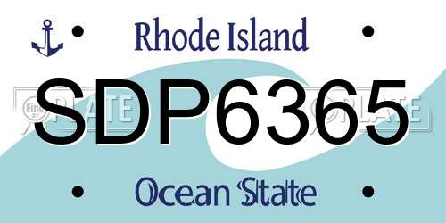 SDP6365 Rhode Island License Plate
