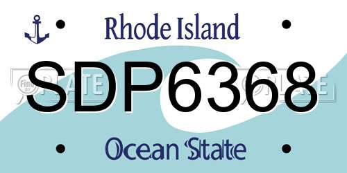 SDP6368 Rhode Island License Plate