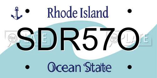 SDR57O Rhode Island License Plate