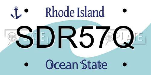 SDR57Q Rhode Island License Plate
