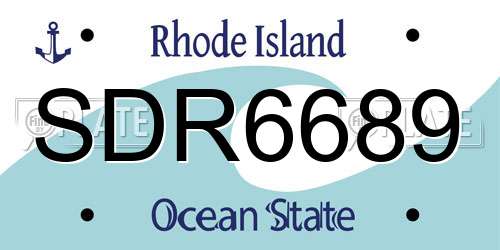 SDR6689 Rhode Island License Plate