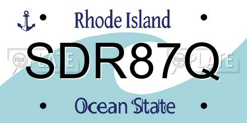 SDR87Q Rhode Island License Plate