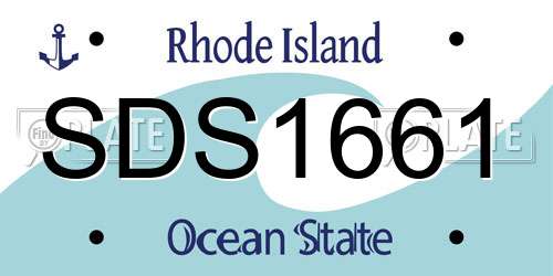SDS1661 Rhode Island License Plate