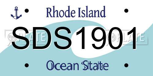 SDS1901 Rhode Island License Plate