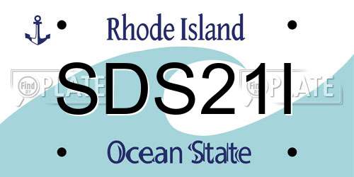 SDS21I Rhode Island License Plate