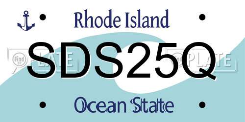 SDS25Q Rhode Island License Plate