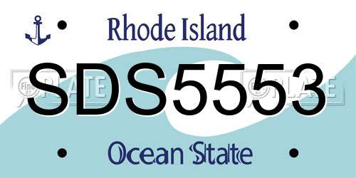 SDS5553 Rhode Island License Plate