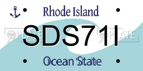 SDS71I Rhode Island License Plate