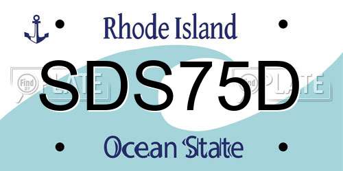 SDS75D Rhode Island License Plate