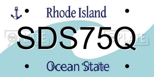 SDS75Q Rhode Island License Plate