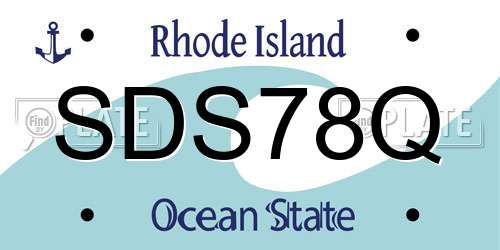 SDS78Q Rhode Island License Plate
