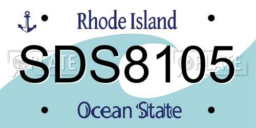 SDS8105 Rhode Island License Plate