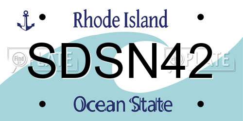 SDSN42 Rhode Island License Plate