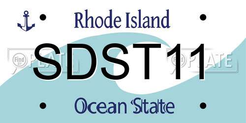 SDST11 Rhode Island License Plate