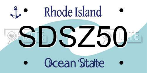 SDSZ50 Rhode Island License Plate
