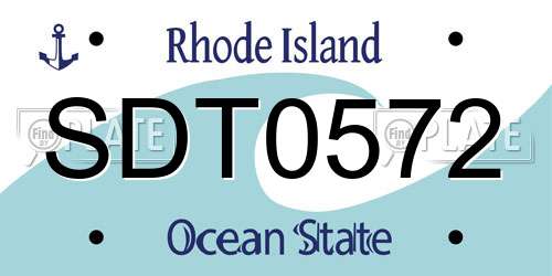 SDT0572 Rhode Island License Plate
