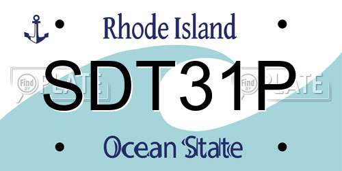 SDT31P Rhode Island License Plate