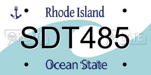 SDT485 Rhode Island License Plate