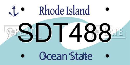 SDT488 Rhode Island License Plate