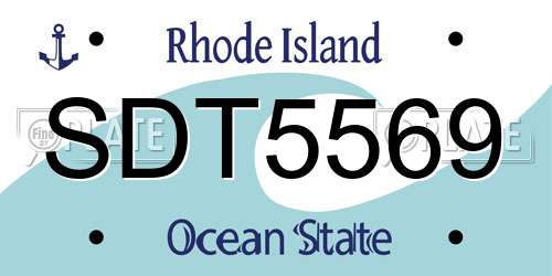 SDT5569 Rhode Island License Plate