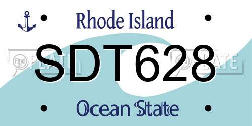 SDT628 Rhode Island License Plate