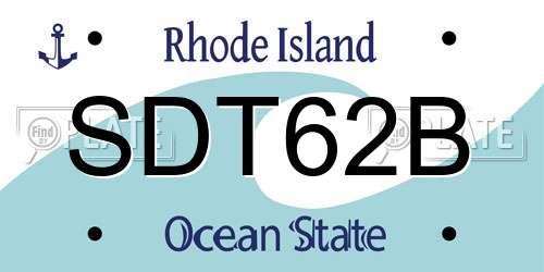SDT62B Rhode Island License Plate