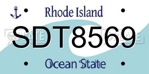 SDT8569 Rhode Island License Plate