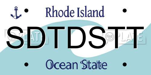 SDTDSTT Rhode Island License Plate