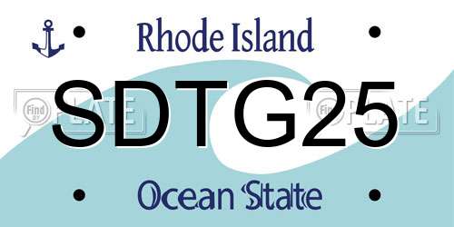 SDTG25 Rhode Island License Plate