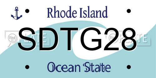 SDTG28 Rhode Island License Plate
