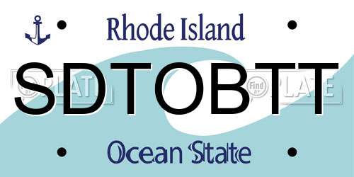 SDTOBTT Rhode Island License Plate