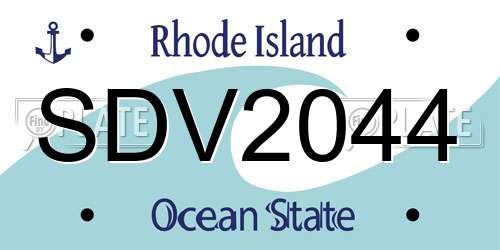 SDV2044 Rhode Island License Plate